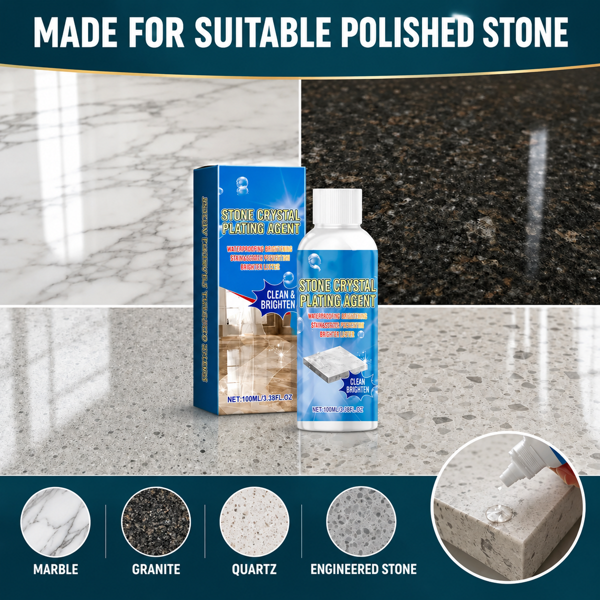 Stone Crystal Countertop Scratch Repair & Plating Agent